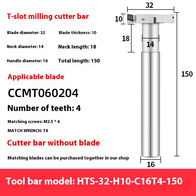 2064-T-slot milling cutter rod CNC slotting HTS three-edged machining center numerical control T-slot milling cutter rod thickness 6 8 10 12 Shandong Denso Pricision Tools Co.,Ltd.